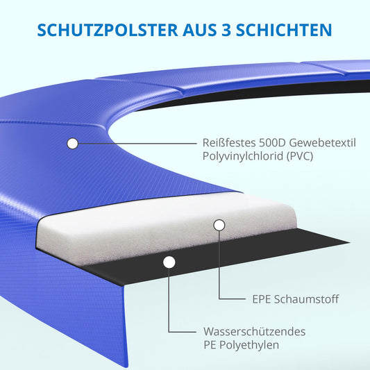 Trampolin Outdoor ‘Salto Plus’ Ø 183–490 cm – Komplett-Set mit Sicherheitsnetz, Randpolster & Leiter, bis 160 kg